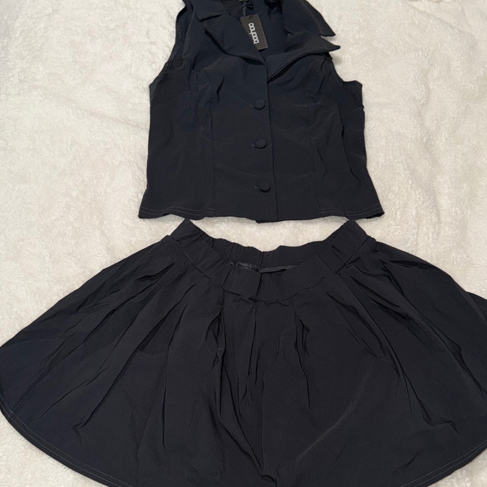 Boohoo Black Skirt Set for Women